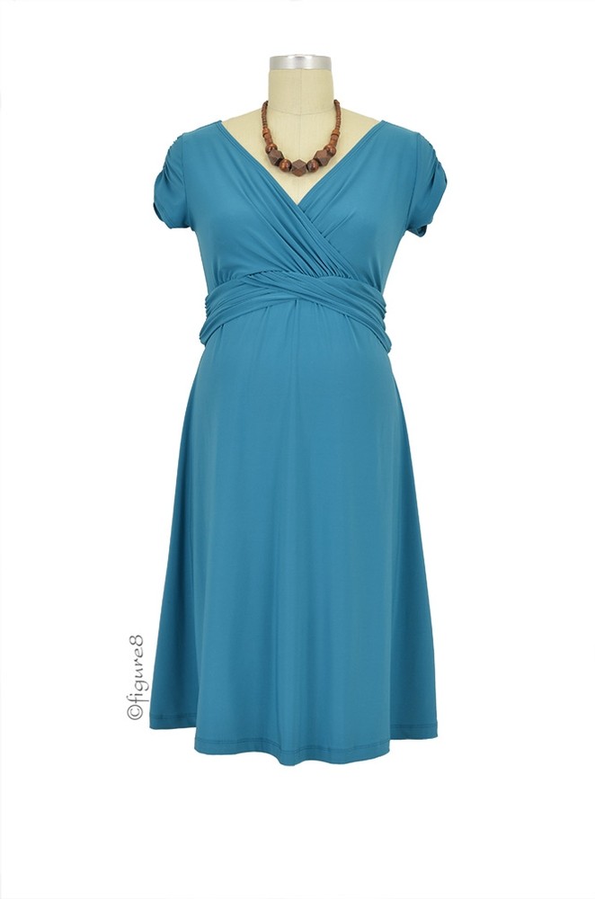 Hillary Luxe Jersey Nursing Dress (Teal)