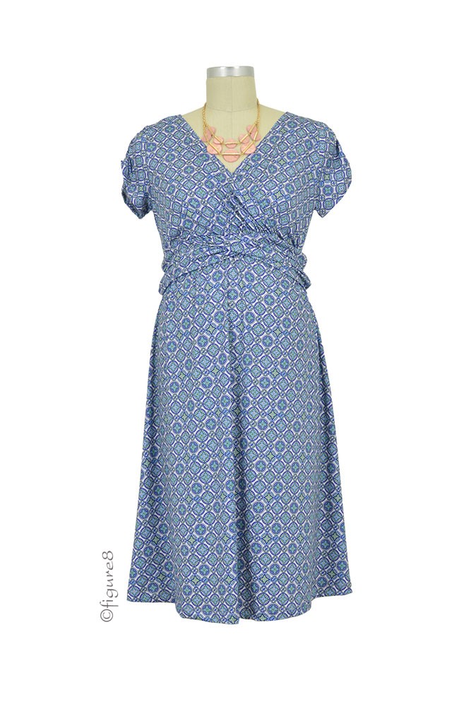 Hillary Luxe Jersey Nursing Dress (Blue Bloom)