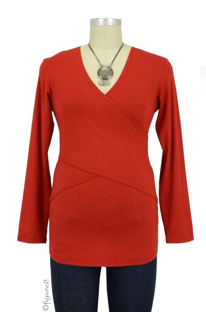 Embrace Nursing Top - Long Sleeve (Red)