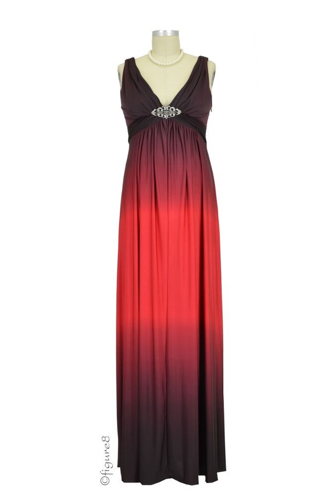 Andrea Ombre Maternity Gown (Red Ombre)