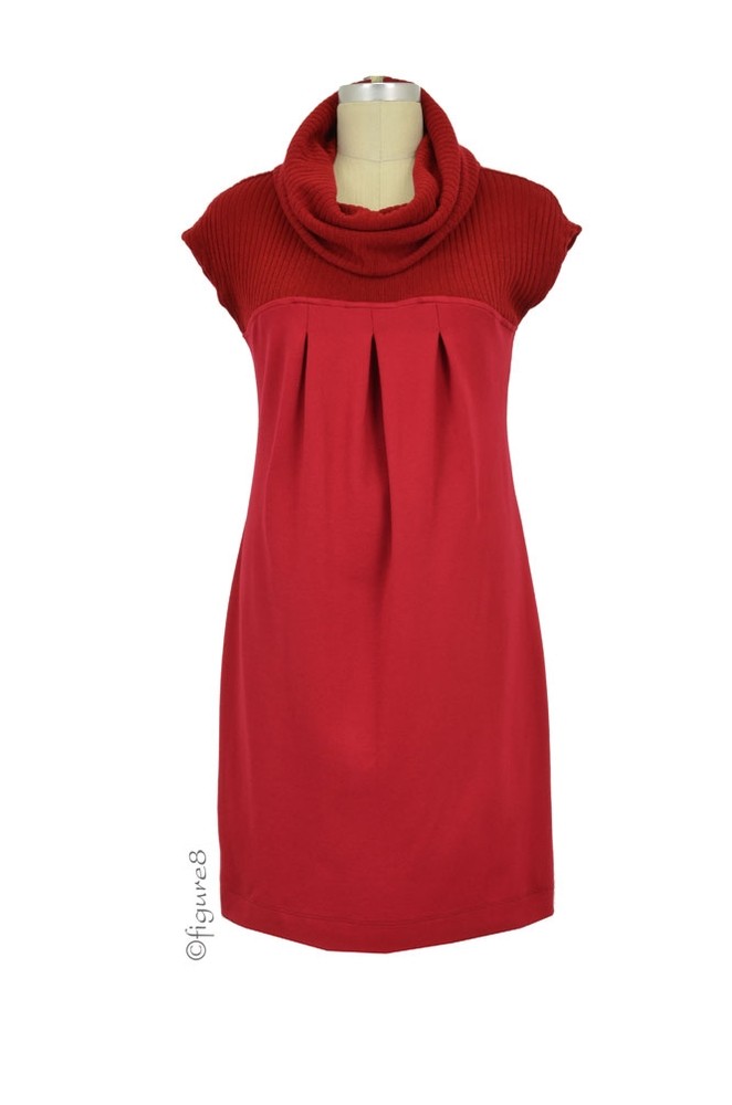 Famous Turtleneck Maternity Dress (Red Blush)