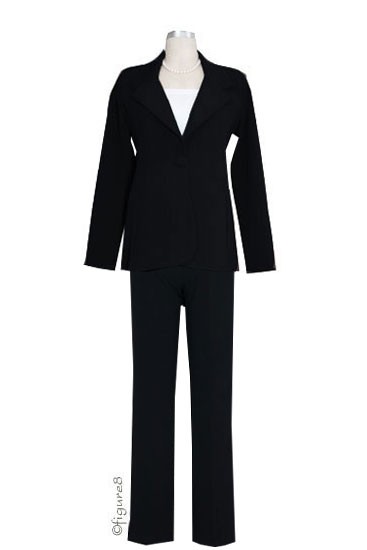 Olian's Career Slim-Leg 2-pc. Maternity Pant Suit Set (Black)