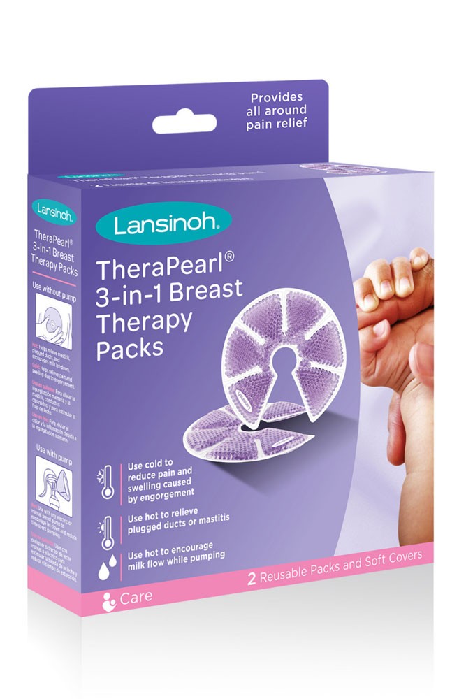 Lansinoh Breast Therapy Packs with Soft Covers, Hot and Cold Breast Pads,  Breastfeeding Essentials for Moms, 2 Pack