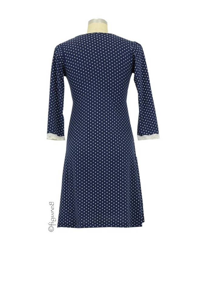 Belabumbum Dottie Kimono Nursing Gown in Navy Dot