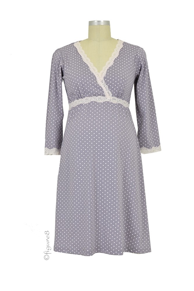 Belabumbum Dottie Kimono Nursing Gown (Grey Dot)