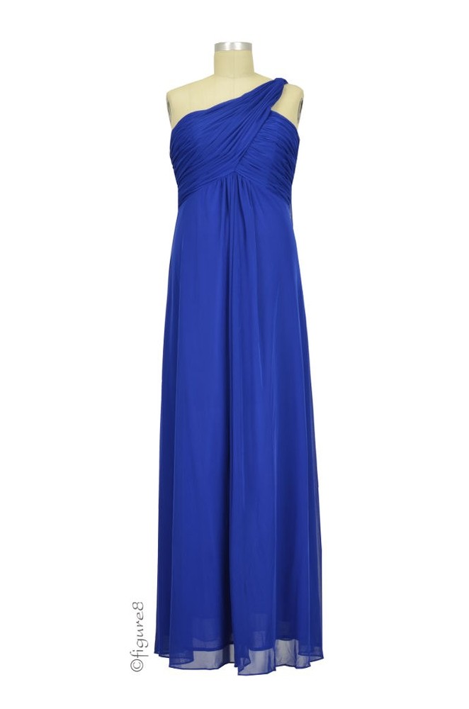 Diana One-Shoulder Maternity Gown (Royal Blue)