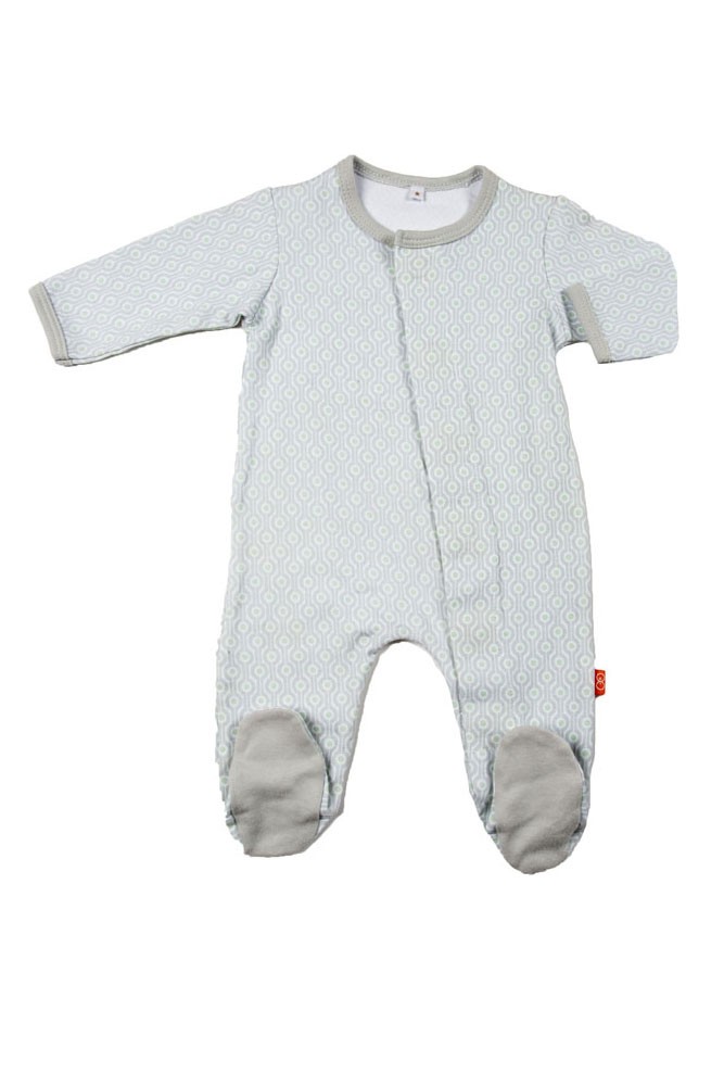 Magnificent Baby Magnetic Me™ Baby Boy's Footie (Gray Mod Dot)