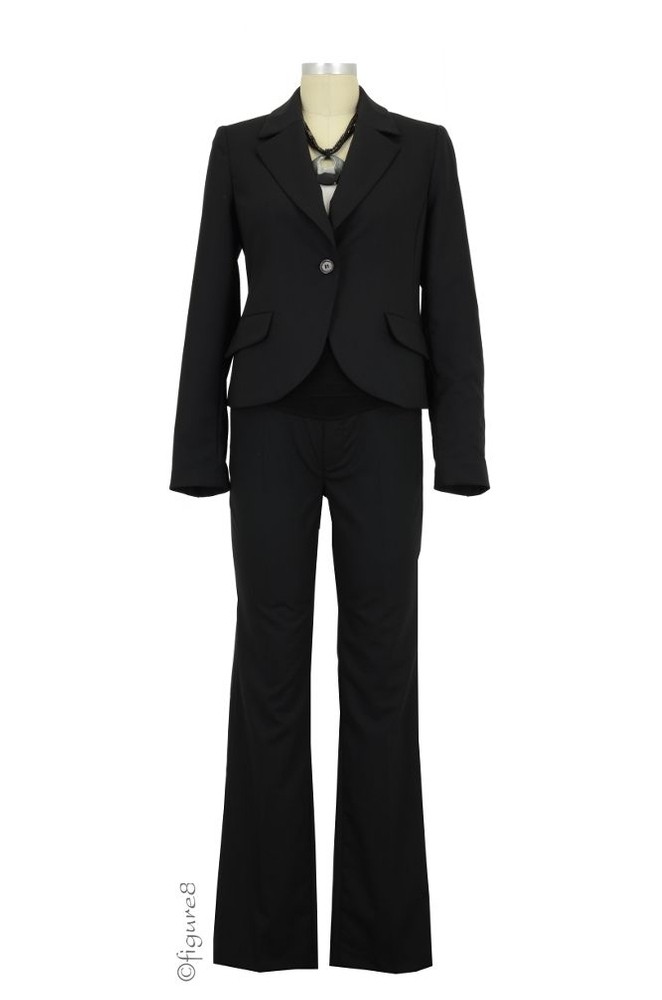Kimberly Classic 2-pc. Maternity Pant Suit (Black)