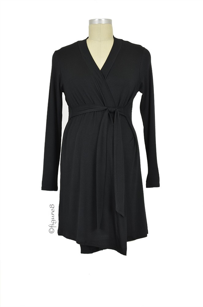 Baju Mama Jane Modal Long Sleeve Robe (Black)