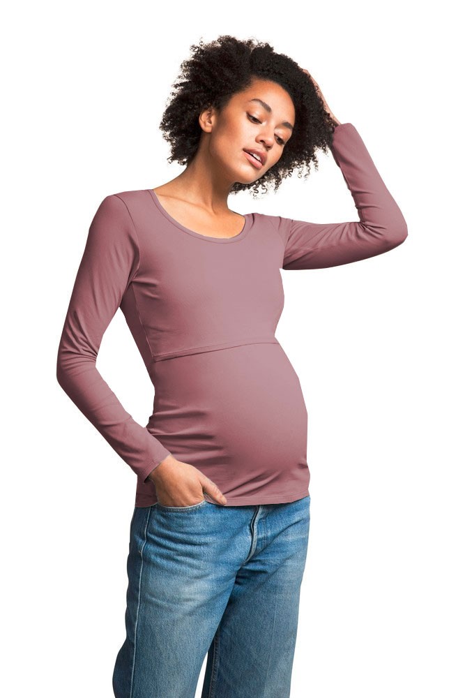 Boob Design Classic Organic Long Sleeve Maternity & Nursing Top (Nostalgia Rose)