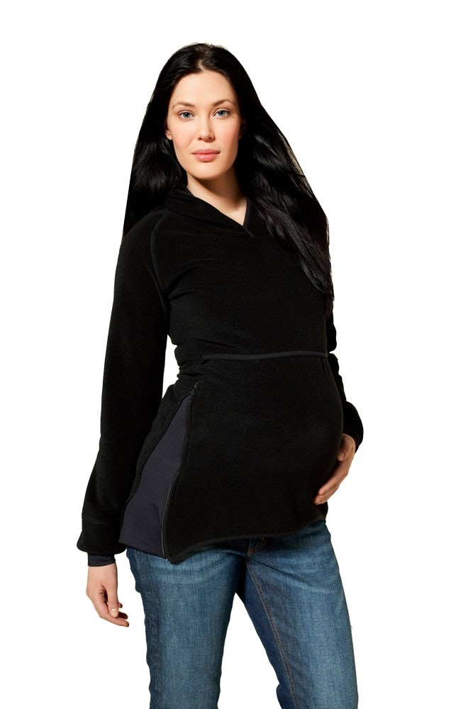 Boob Design Ready Flex Fleece Maternity & Nursing Hoodie (Black)
