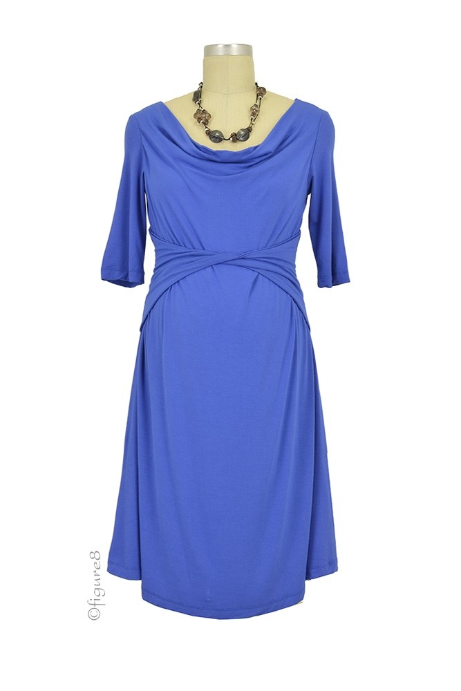 Liana Bamboo Twist Nursing Dress (Blue)