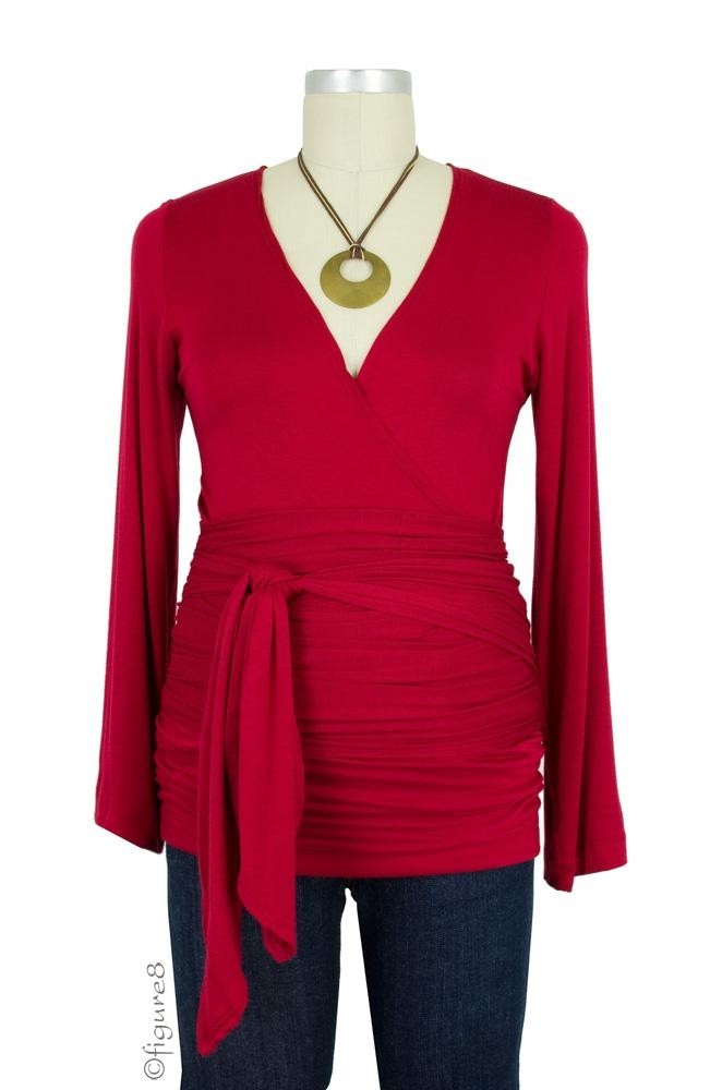 The Bella Wrap Around Maternity Top (Red)