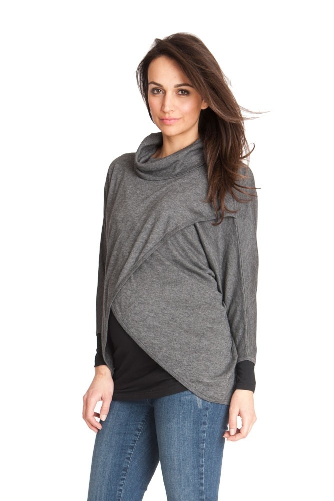 Seraphine Missy Knitted Nursing Sweater (Mid Grey)