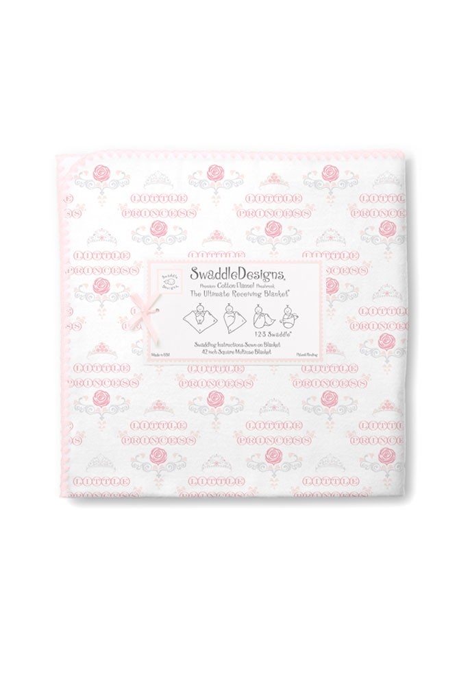 SwaddleDesigns - Ultimate Receiving Blanket - Little Princess (Pastel Pink)