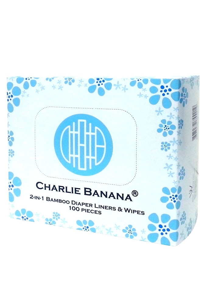 Charlie Banana 2-in-1 Bamboo Diaper Liners & Wipes-100 pieces