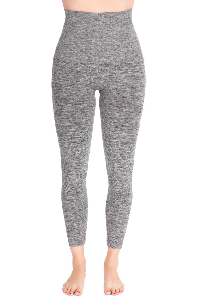 Mother Tucker® Compression Leggings in Dark Heather Grey by Belly Bandit