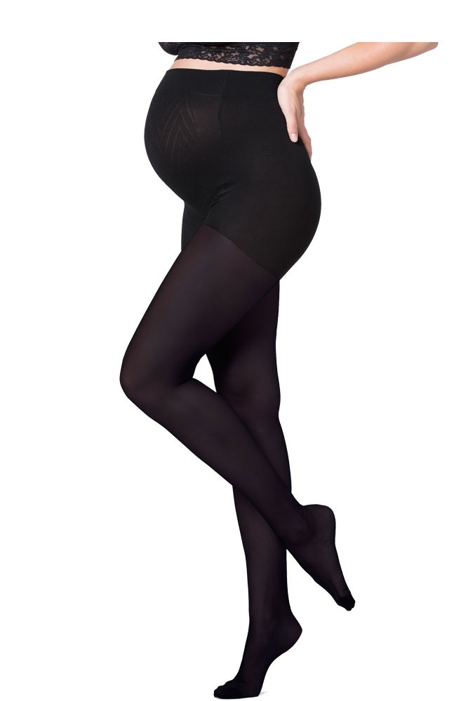 Ingrid & Isabel Opaque Maternity Tights (Black)