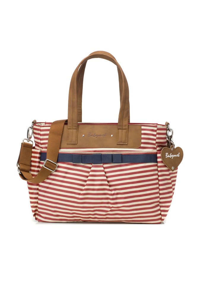 Babymel Cara Diaper Bag (Red Stripes)