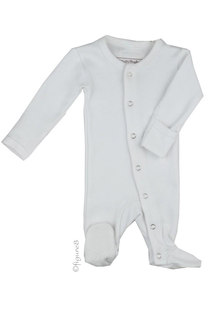 L'ovedbaby Organic Gl'oved-Sleeve Overall (White)