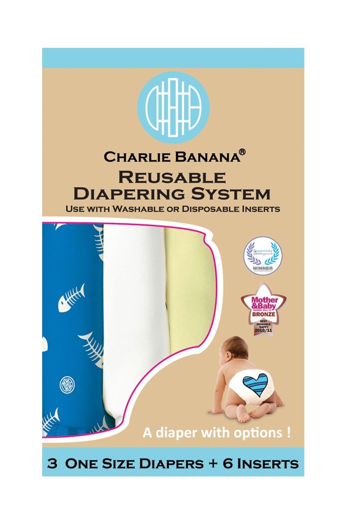 Charlie Banana® 2-in-1 Reusable Diapers - 3 Pack (Fish Stick)