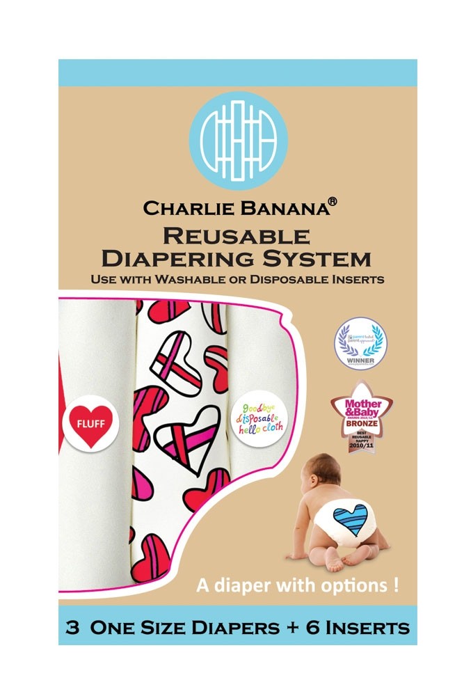 Charlie Banana® 2-in-1 Reusable Diapers - 3 Pack (Fluffy Love)