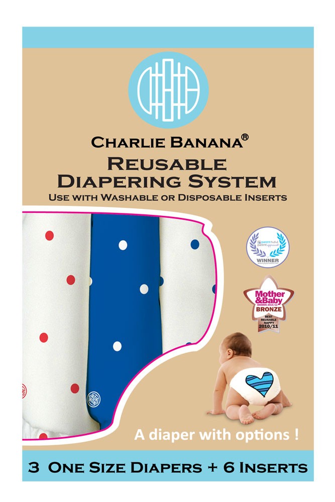 Charlie Banana® 2-in-1 Reusable Diapers - 3 Pack (Hot Dots)