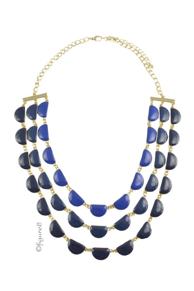 Quinn Layered Necklace (Blue)
