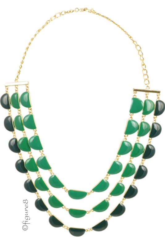 Quinn Layered Necklace (Green)