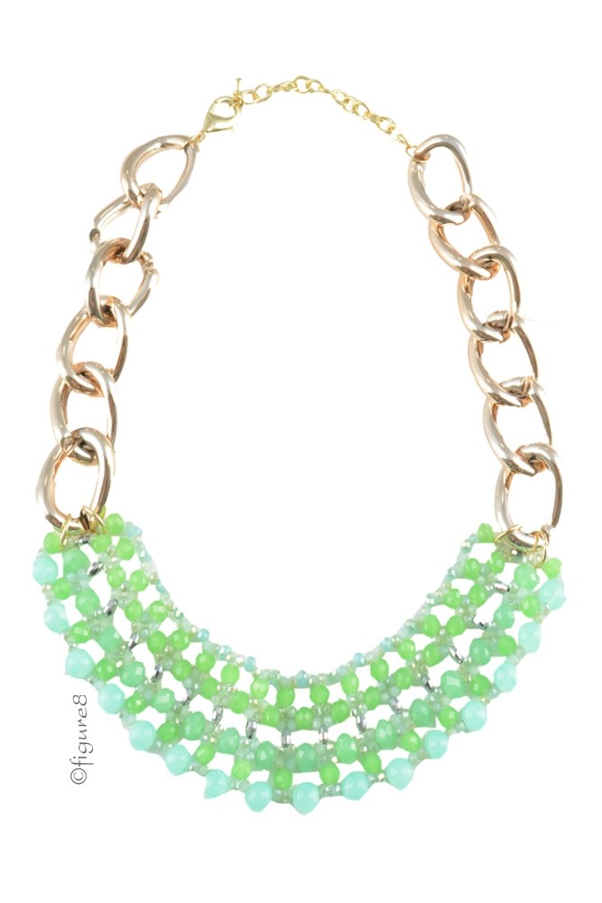 Katie Green Chain Necklace (Green)