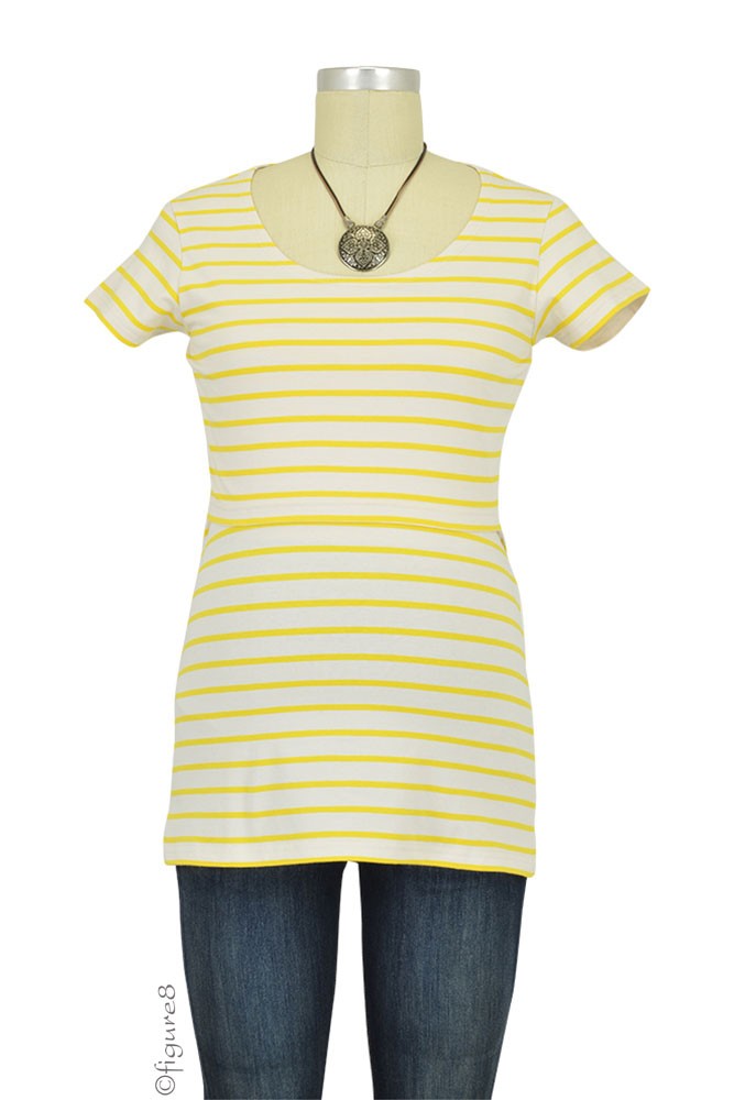 Boob Lois Organic Nursing Top (Sunny Yellow & Cream Stripes)