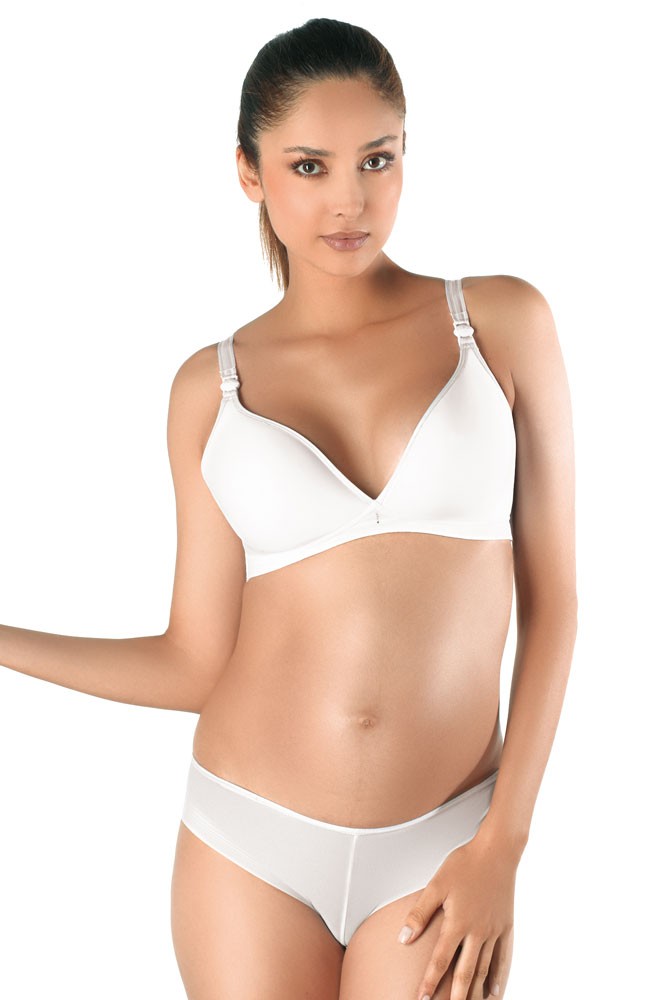 Cache Coeur 3D-Light Wire-Free Maternity & Nursing Bra with Magnetic Clips (White)