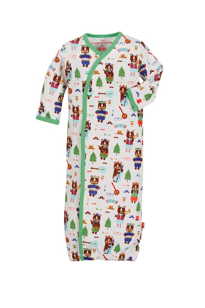 Magnificent Baby Boy Gown (Hipster Bear Band)