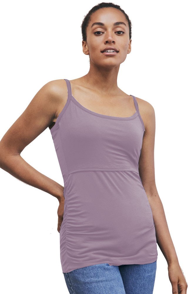 Boob Design Flatter Me Ruched Maternity & Nursing Singlet (Lavender)