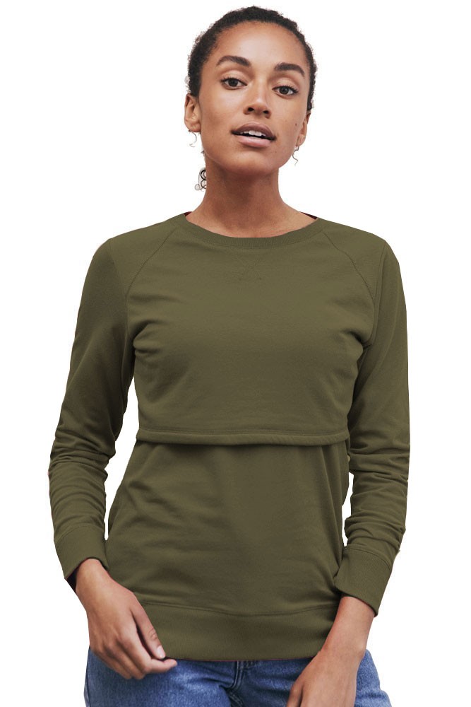 Boob Design B. Warmer Organic Nursing Sweatshirt (Forest Green)