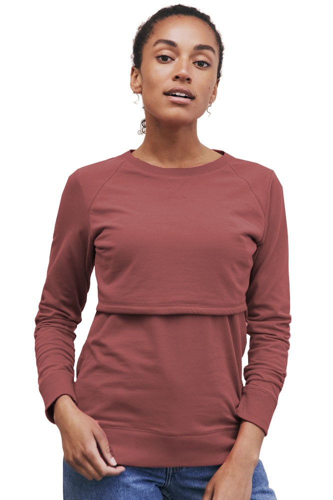 Boob Design B. Warmer Organic Nursing Sweatshirt (Pompei Red)