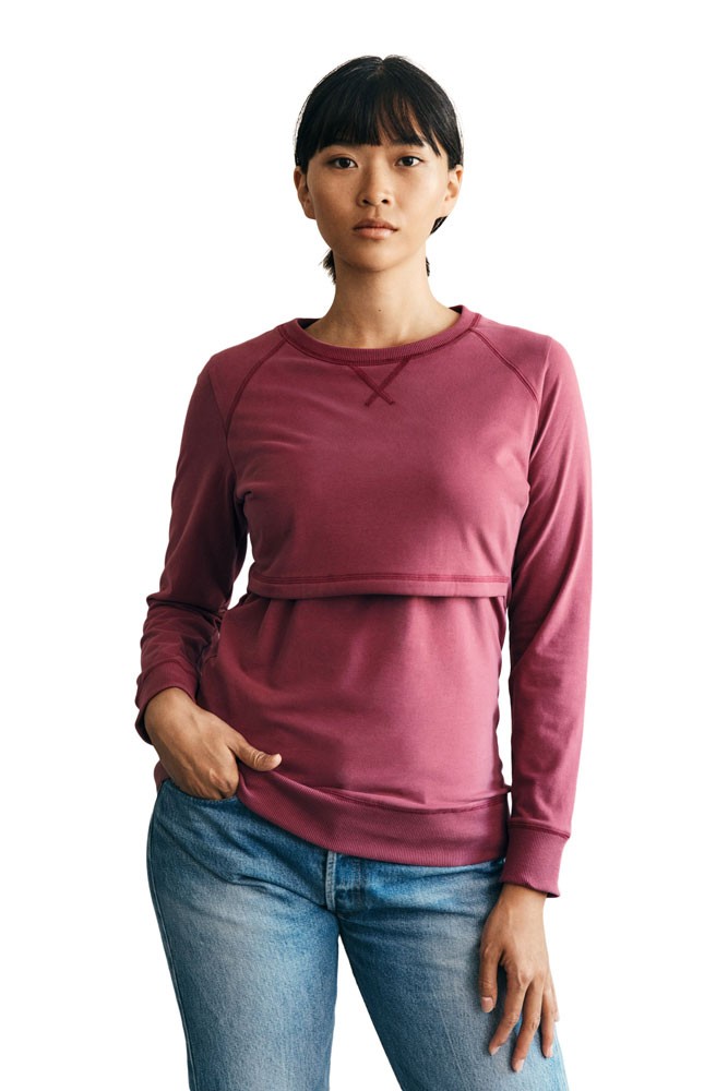 Boob Design B. Warmer Organic Nursing Sweatshirt (Soft Cherry)
