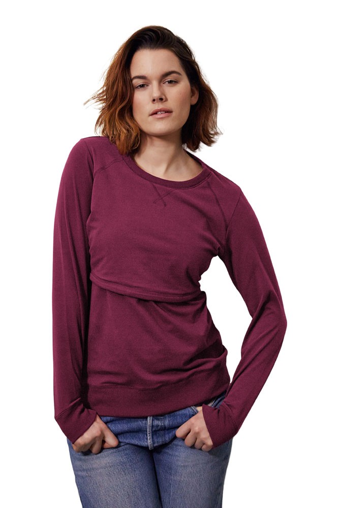 Boob Design B. Warmer Organic Nursing Sweatshirt (Purple)