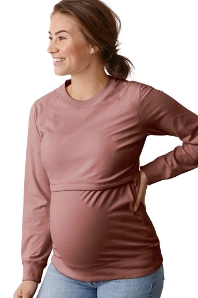 Boob Design B. Warmer Organic Nursing Sweatshirt (Dark Mauve)