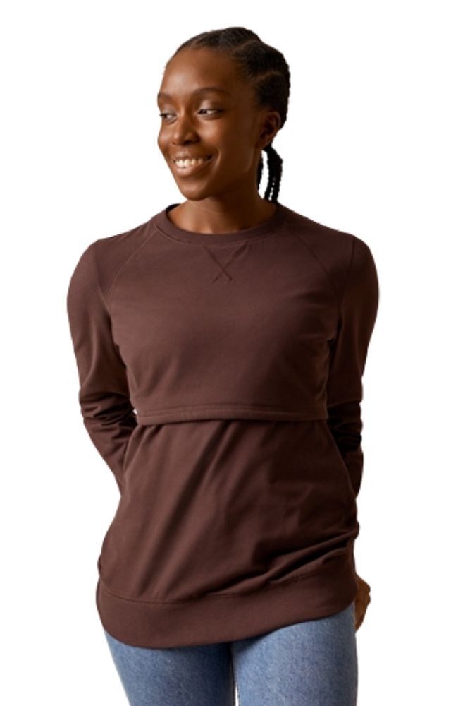 Boob Design B. Warmer Organic Nursing Sweatshirt in Mahogany
