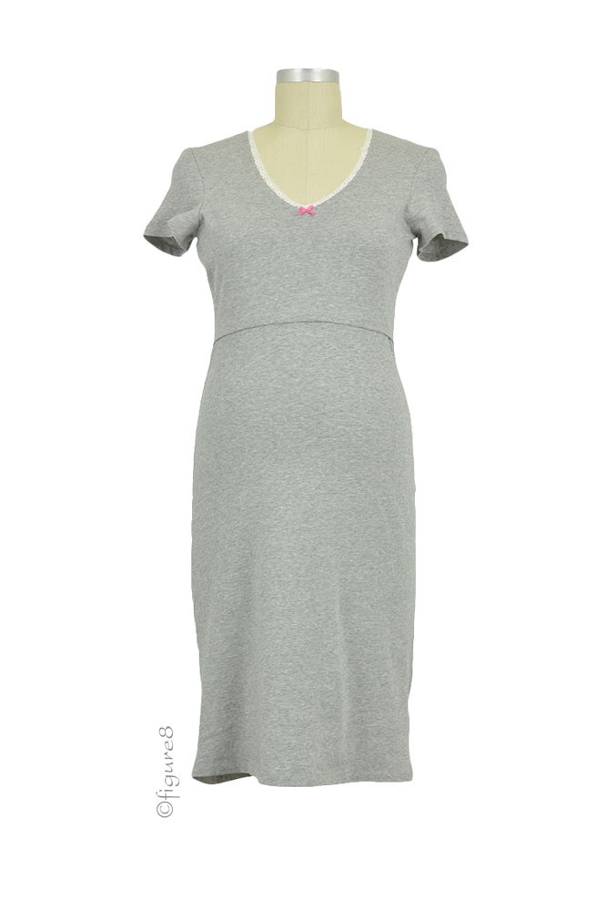 Boob Design Organic Cotton Nursing Night Dress (Grey Melange)