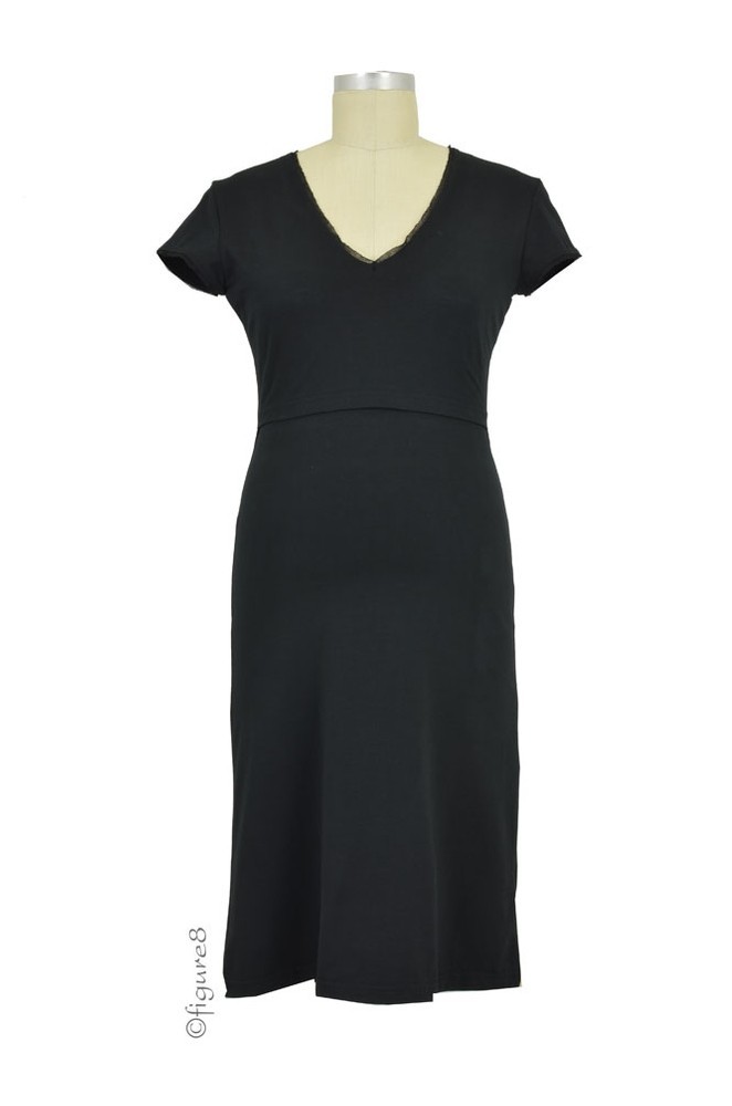 Boob Design Organic Cotton Nursing Night Dress (Black)