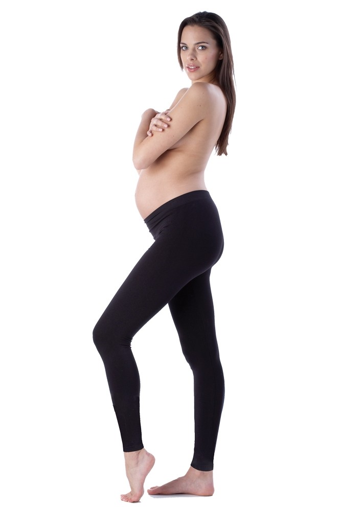 Seraphine Tammy Under Bump Bamboo Maternity Leggings in Black