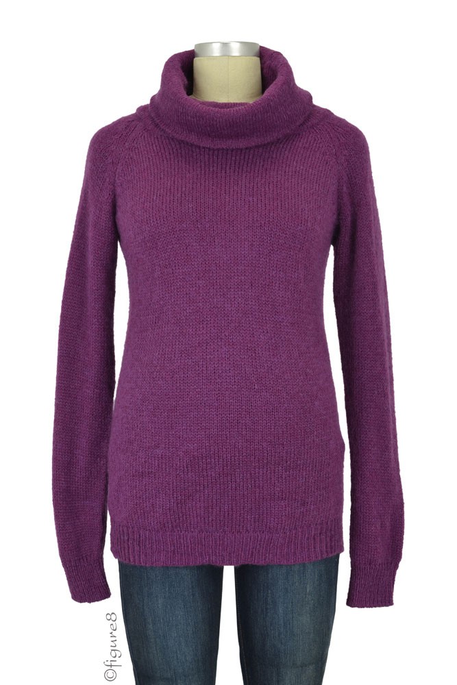 Cozy Wool Turtleneck Nursing Sweater (Amethyst)
