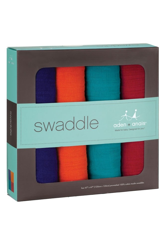 Australian Muslin Swaddling Wraps - 4 Pack - Be-Jeweled (Multi-Color)