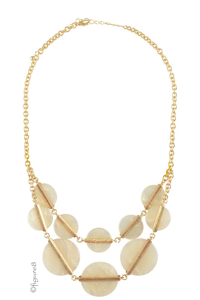 Maya Stone Pastel Necklace (Pearly White)