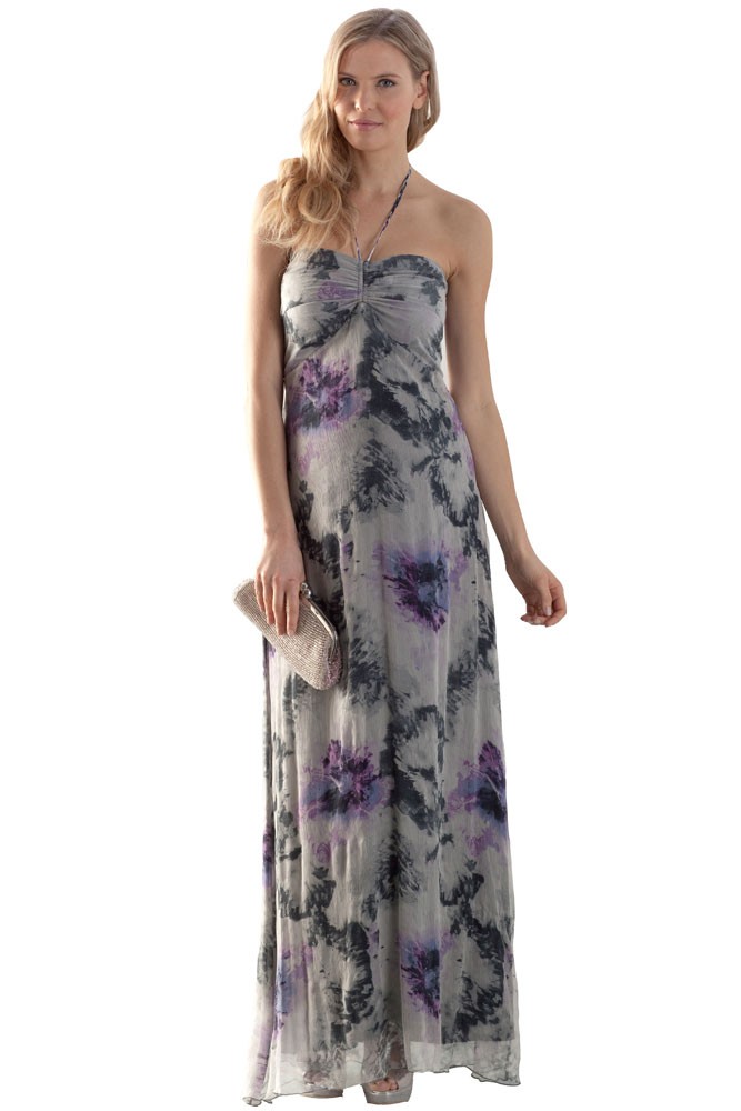 Seraphine Kristen Silk Printed Luxe Maternity Maxi Dress (Floral Print)