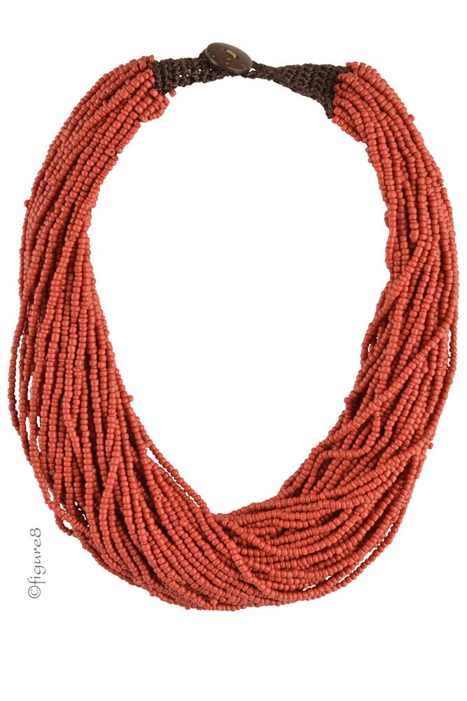 Kaitlyn Jumbo Beaded Necklace (Red)