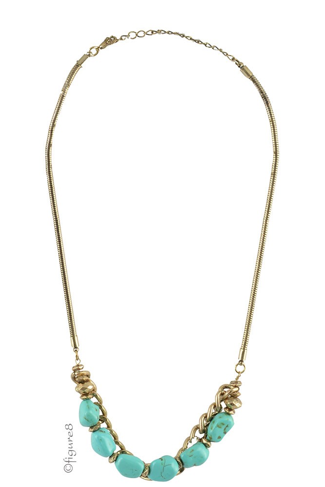 Turquoise Stone Necklace (Turquoise)