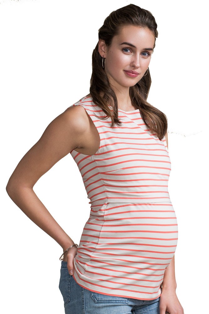Boob Design Simone Organic Maternity & Nursing Tank (Watermelon Stripes)